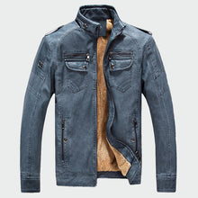 Load image into Gallery viewer, Men's Leather Jackets Winter Warm Faux Fleece Plus Thick Warm Coats Biker Motorcycle Velvet Windproof Outerwear M-3XL ML025